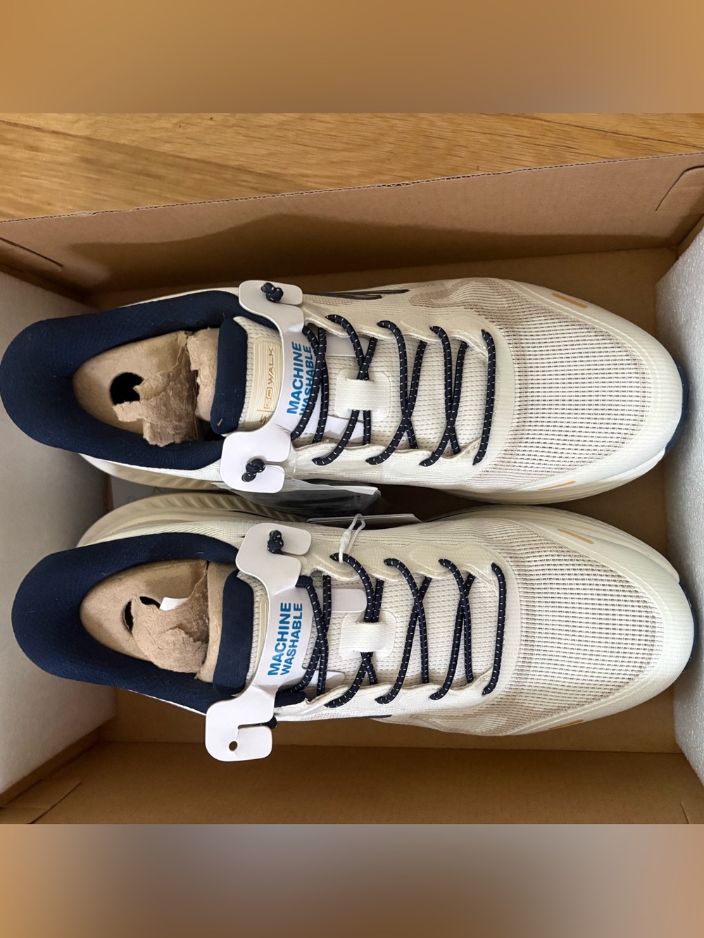 Skechers Arch Fit Walking Sneakers - Navy and Cream Outsole